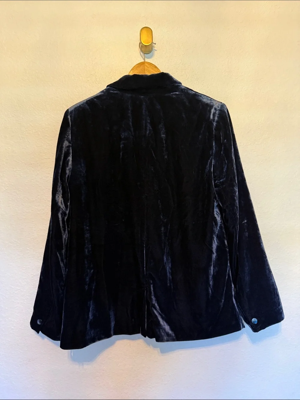 New Coldwater Creek Navy Blue Velvet Blazer 14 - Picture 4 of 6